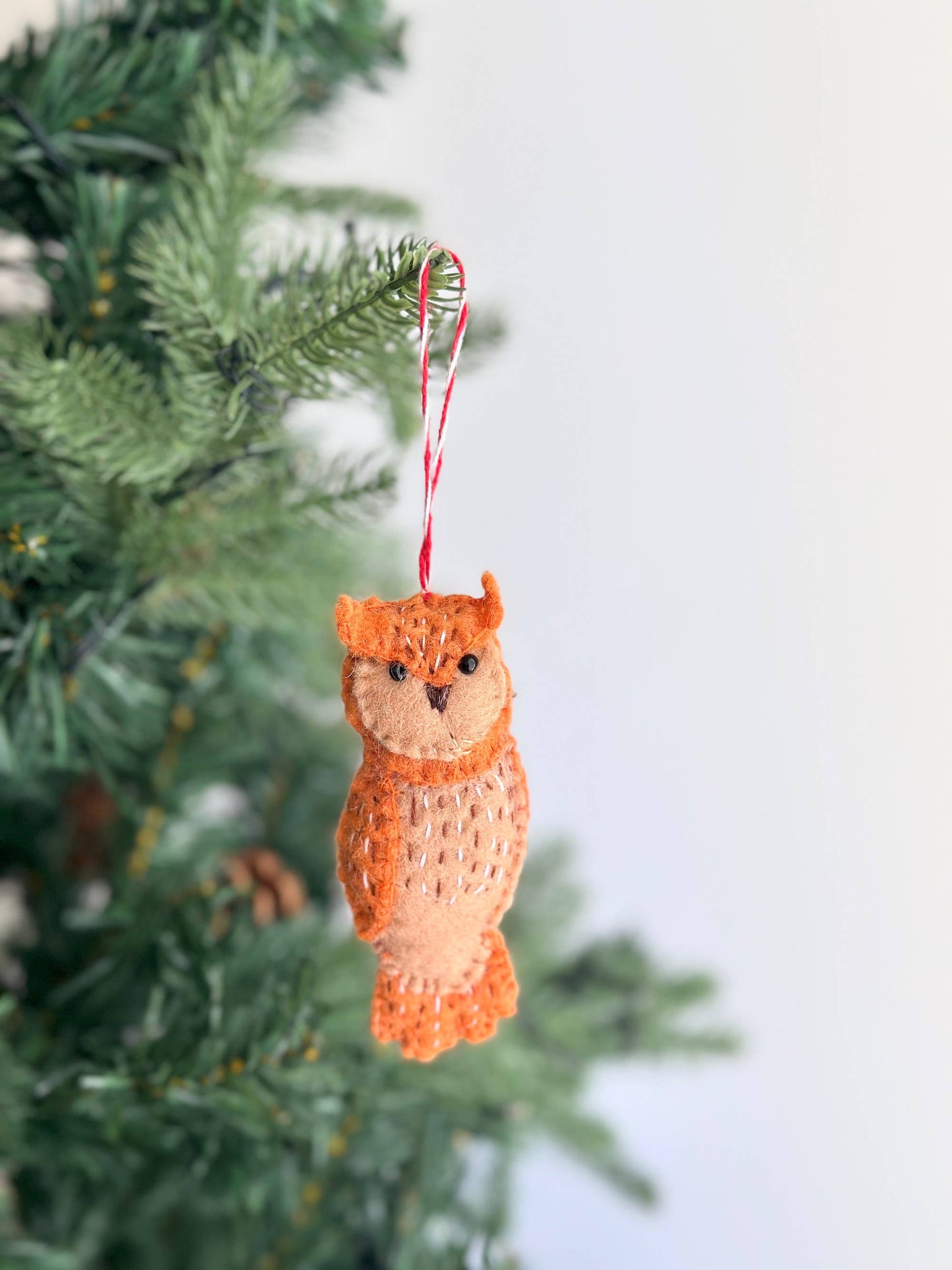 Hand-Stitched Owl Ornament