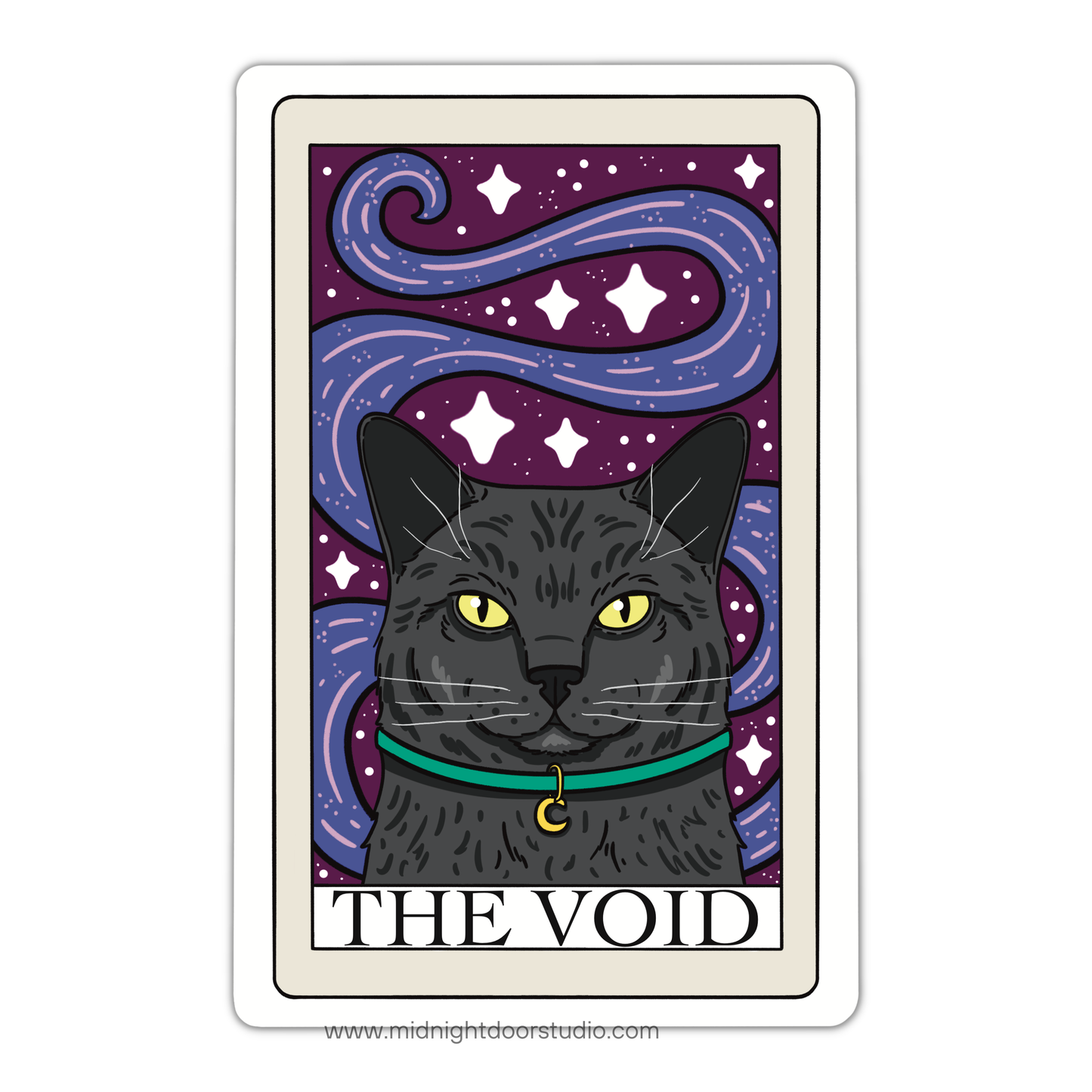 The Void Black Cat Tarot Card Vinyl Sticker: Loose Sticker