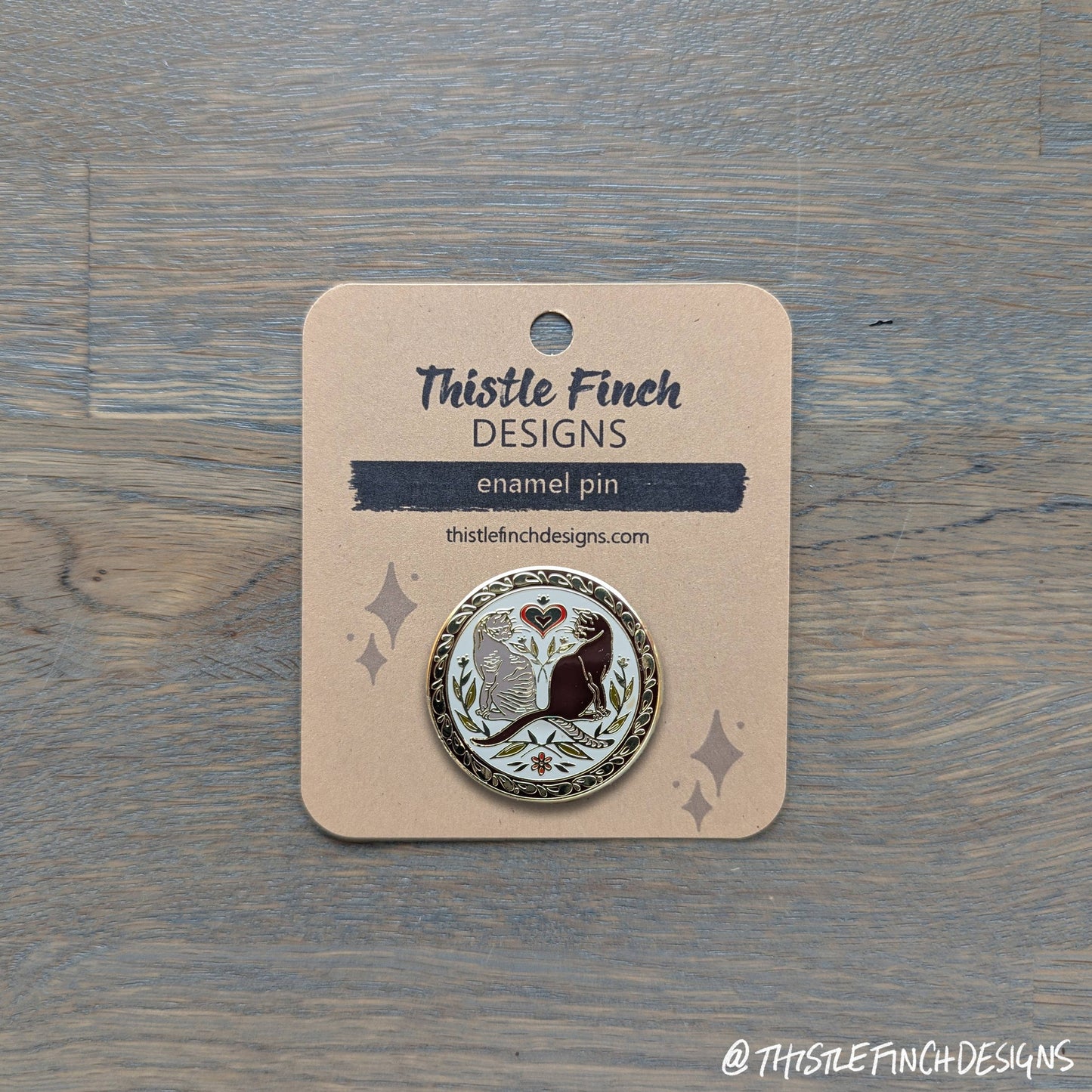 House Cat Hex Sign Gold Hard Enamel Pin