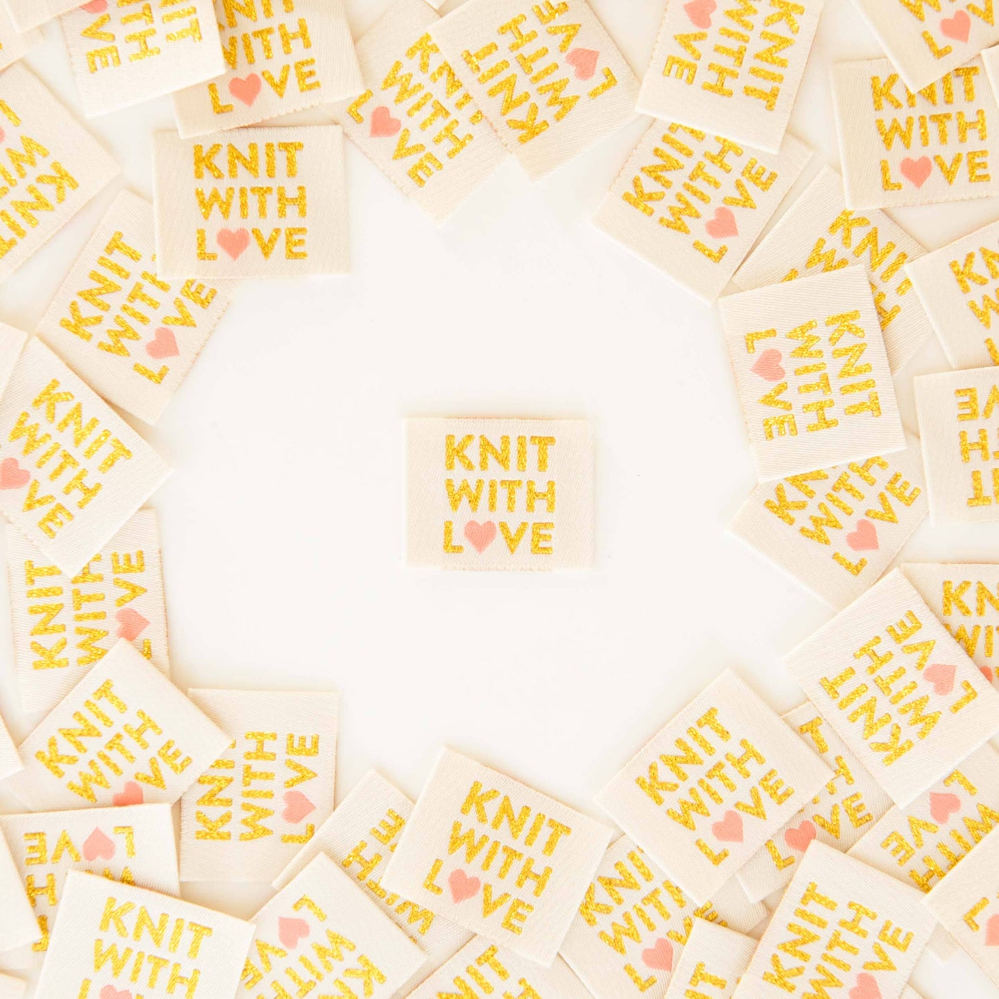 Knit with Love Woven Labels - Knitting Sewing Clothing Label (Pack of 8)