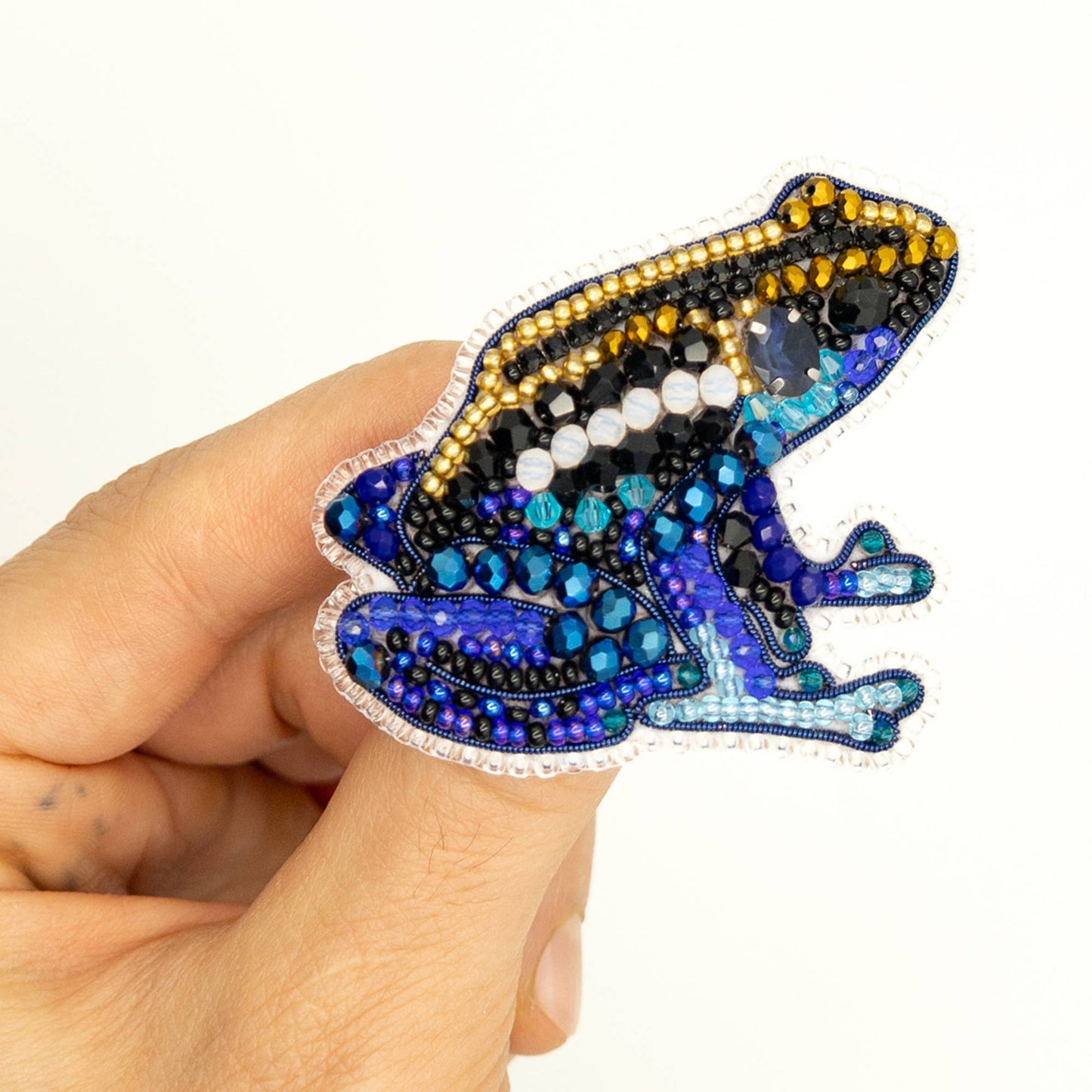 Bead Embroidery Kit: DIY Seed Bead Frog Brooch