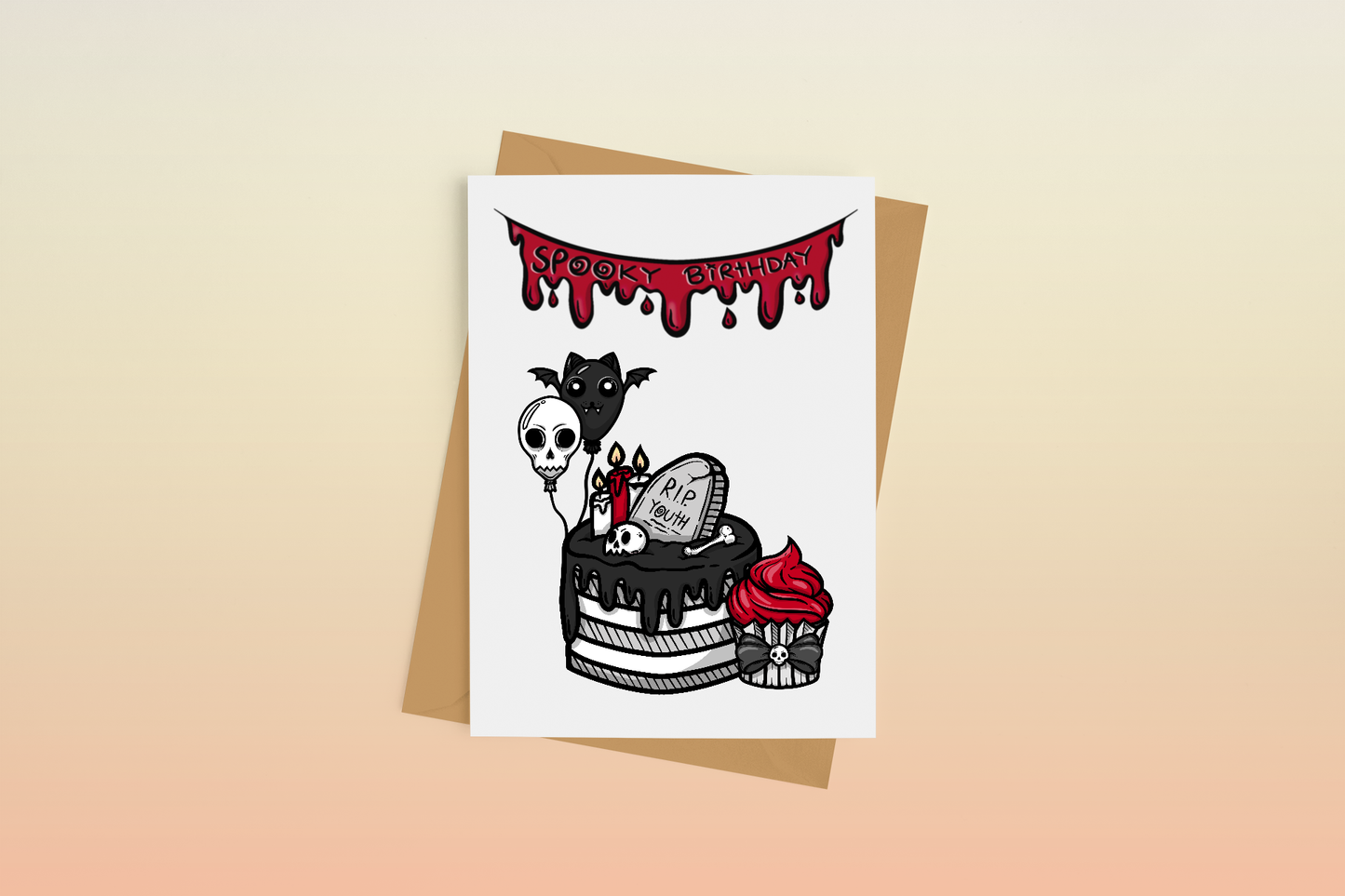 Spooky Birthday Greeting Card: Kraft