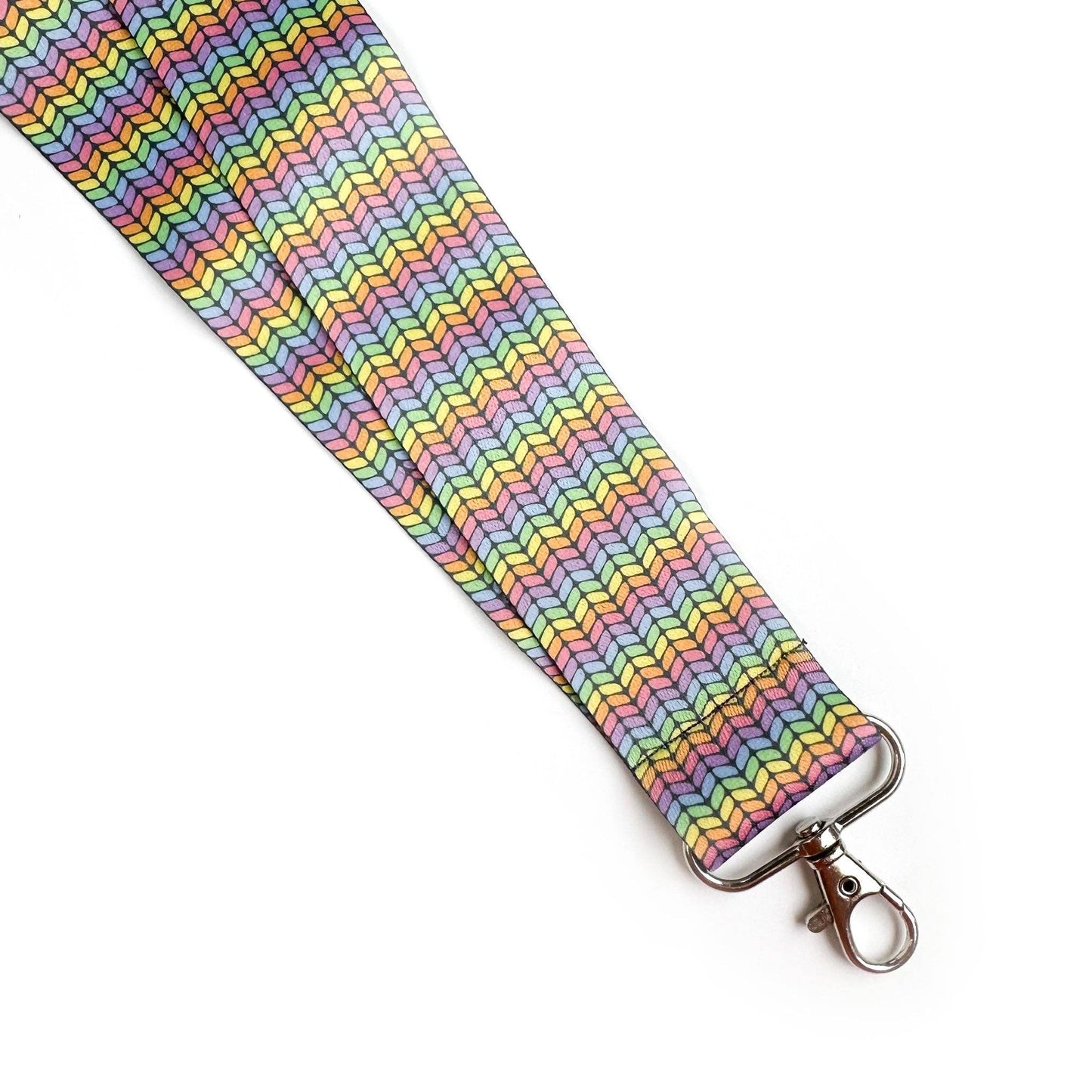 Rainbow Knit Lanyard