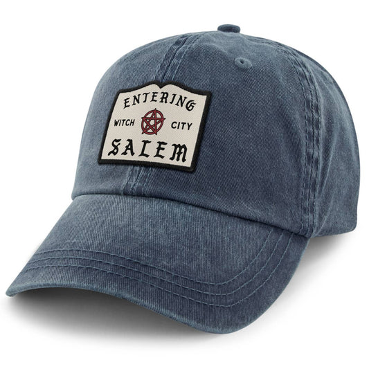 Entering Salem Washed Baseball Hat in Navy