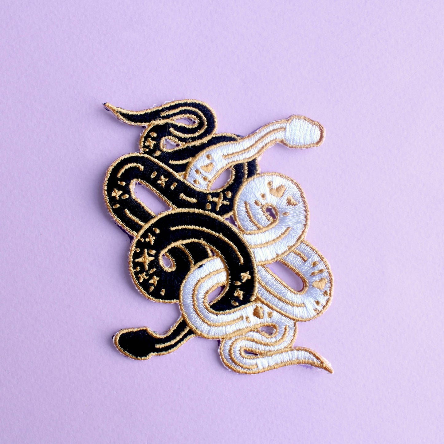 Snakes embroidered  iron-on patch