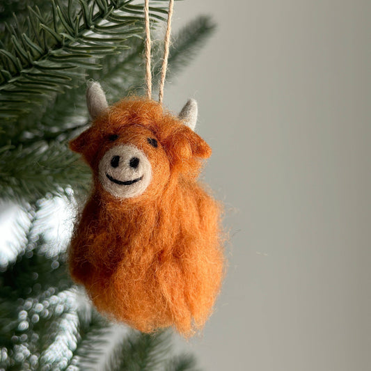 Highland Cow - Felt Hanging Ornament