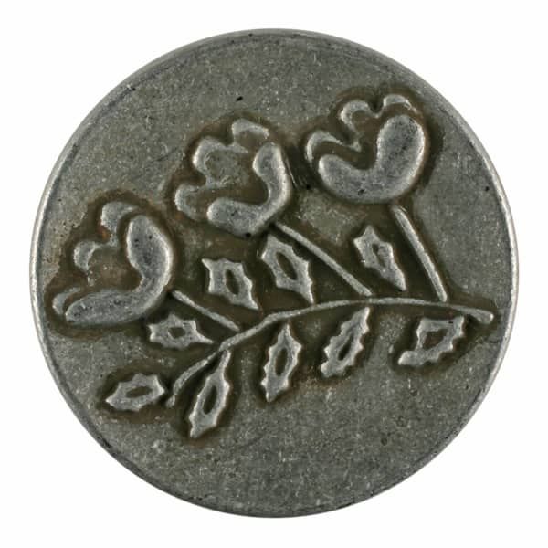 331074 - Full Metal Flower Button with Shank