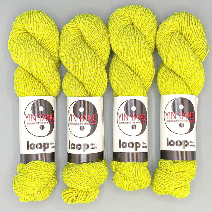 LIME/WHITE BOUCLE | Boucle Cotton Yarn | 320 yards/100 gr | Sport Weight —  Wolle's Yarn Creations