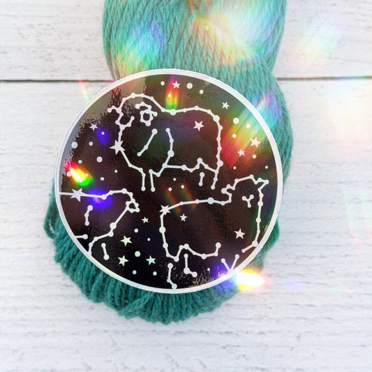 Celestial Sheep Holographic Sticker by Home Row Handcraft