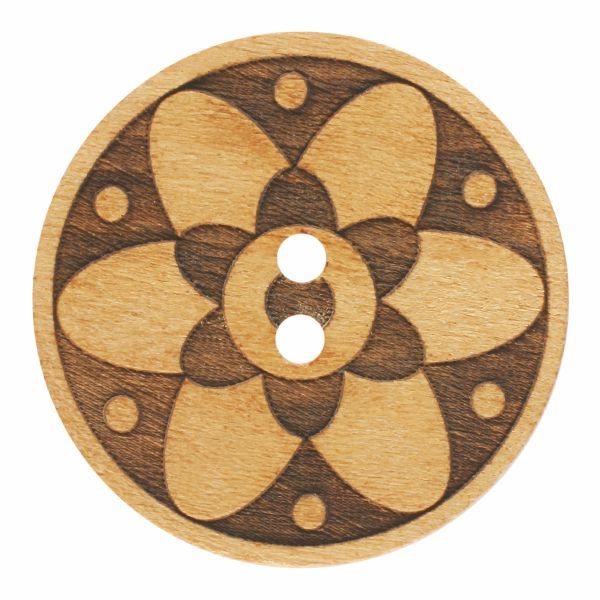 311095 - Wood flower button