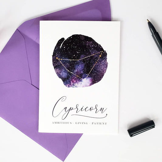 Capricorn Birthday Card - Zodiac Series