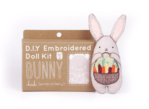 Bunny Embroidery Doll Kit by Kiriki Press