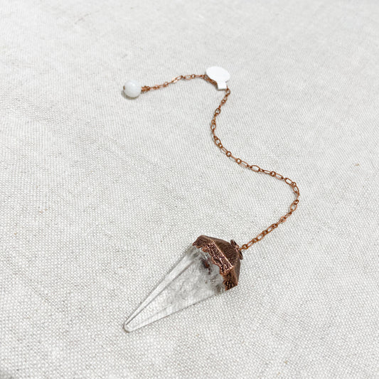 Clear Quartz Electroform Copper Pendulum