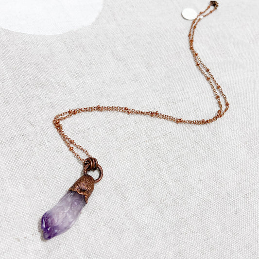 Amethyst Electroform Necklace (long) by The Cyprus Cabinet