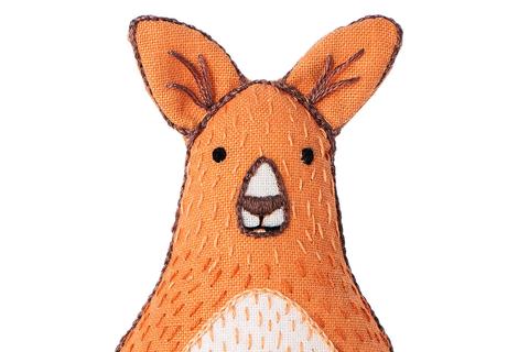 Kangaroo Embroidery Doll Kit by Kiriki Press