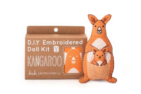 Kangaroo Embroidery Doll Kit by Kiriki Press