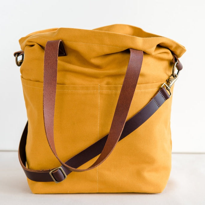 Canvas Crossbody Project Tote Bag - Mustard