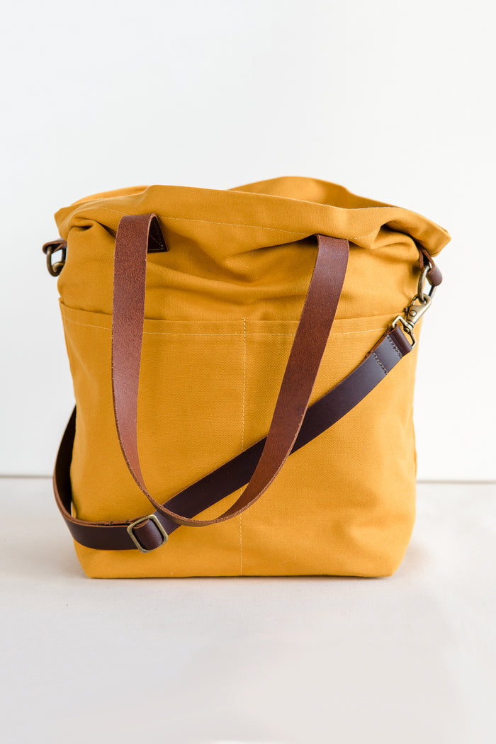 Canvas Crossbody Project Tote Bag - Mustard