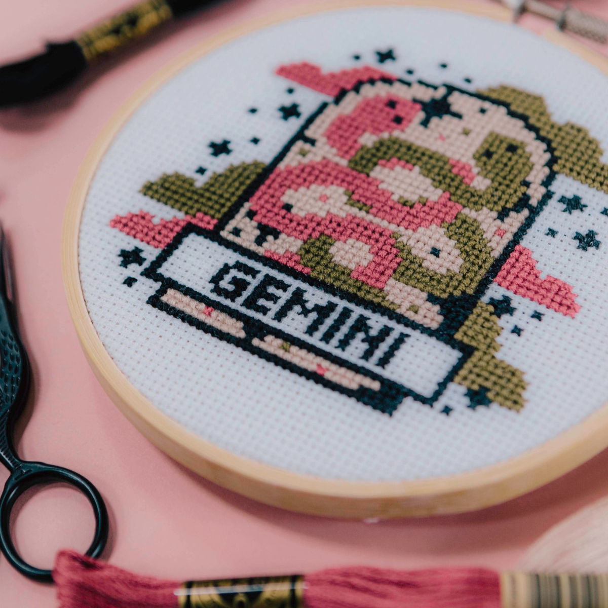 SALE - 'Gemini' Zodiac Star Sign Cross Stitch Kit