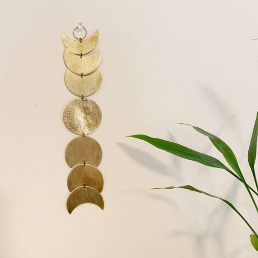 Moon Phase Brass Wall Hanging