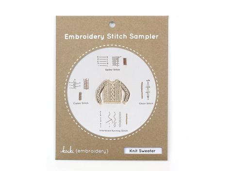 Knit Sweater Embroidery Stitch Sampler Kit by Kiriki Press