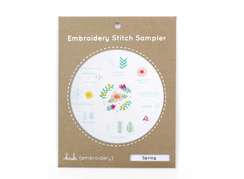 Spring Embroidery Stitch Sampler Kit by Kiriki Press